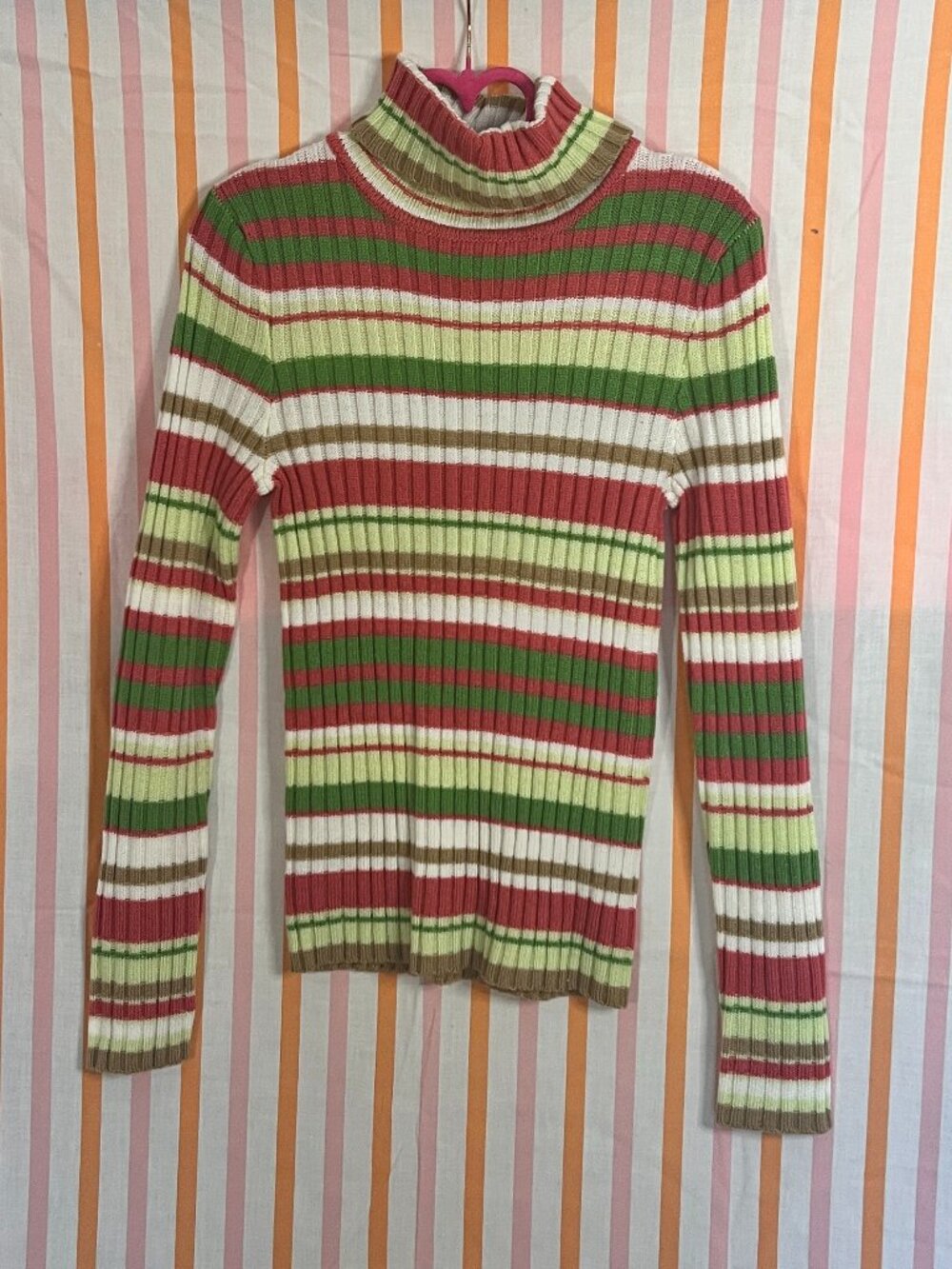 Vintage Stripe Turtleneck Sweater